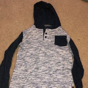 Blue long sleeve with hood